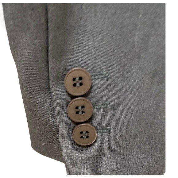NY&Co Gray Blazer Size 10 Career Stretch Jacket 2-Button Office Academia Preppy - Picture 4 of 8